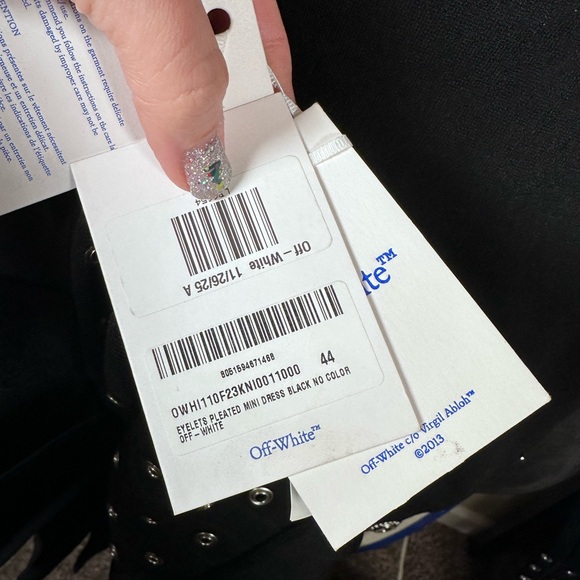 NWT Off-White Black Studded Mini Dress Size 44 - Picture 8 of 9